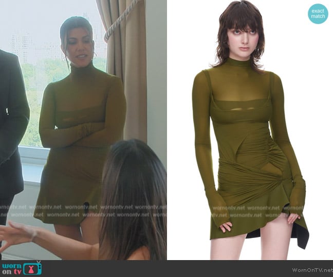 Mugler Flou Layered Dress worn by Kourtney Kardashian (Kourtney Kardashian) on The Kardashians