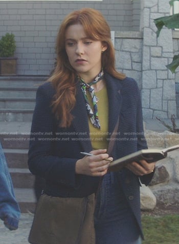 Nancy’s blue plaid blazer on Nancy Drew