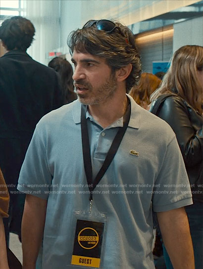 Nathan’s light blue polo shirt on Based on a True Story