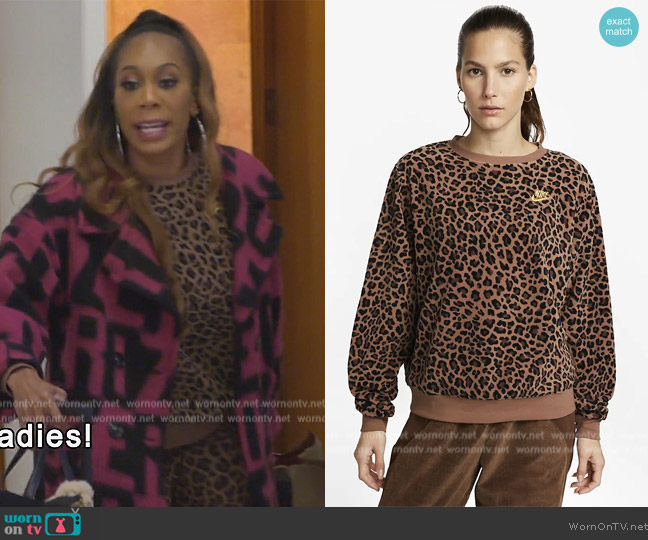 Nike Fleece Crew-Neck Sweatshirt worn by Sanya Richards-Ross on The Real Housewives of Atlanta
