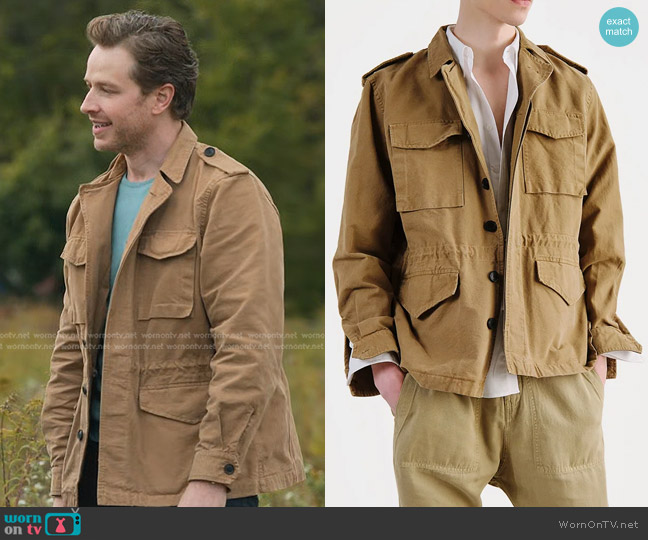 Nili Lotan Charlie Jacket in Tan worn by Ben Stone (Josh Dallas) on Manifest