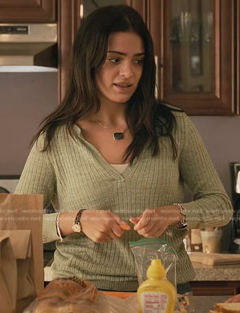 Olive’s ribbed v-neck sweater on Manifest