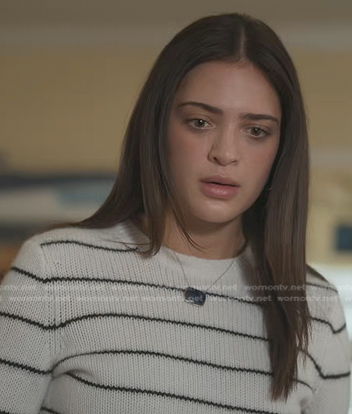 Olive’s white striped knit sweater on Manifest