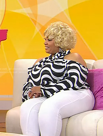 Peaches Patrice Houston’s wave striped cold-shoulder top on Today