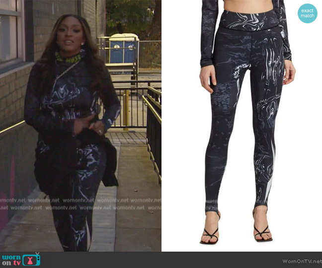 Pyer Moss x Reebok RCPM Stirrup Leggings worn by Drew Sidora on The Real Housewives of Atlanta