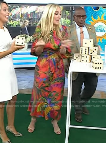 Chassie’s red tropical print dress on Today