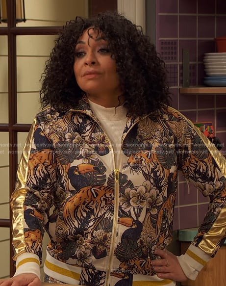 Raven’s tiger print track jacket on Ravens Home