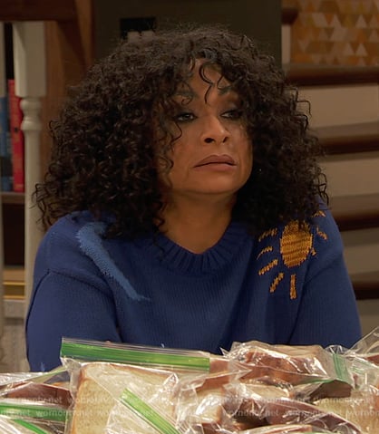 Raven’s blue printed sweater on Ravens Home