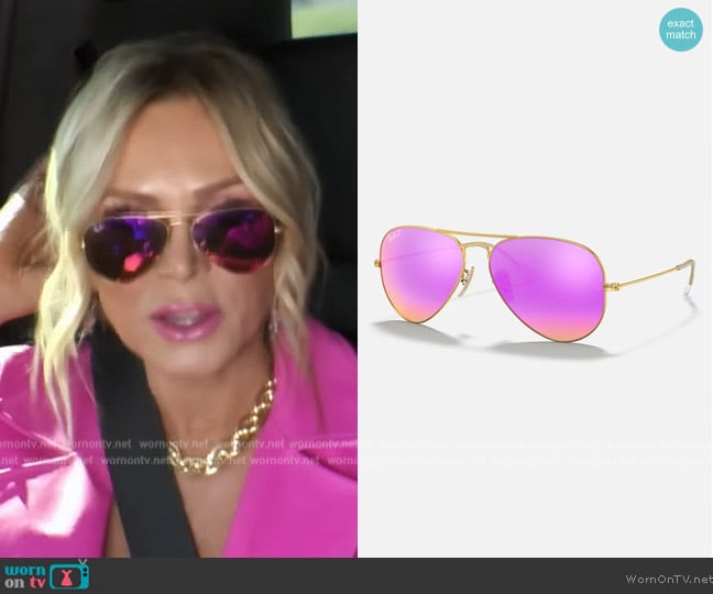 Ray Ban Aviator Flash Lenses worn by Tamra Judge on The Real Housewives of Orange County