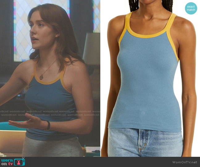 Re/Done Ribbed Tank Top worn by Nancy Drew (Kennedy McMann) on Nancy Drew