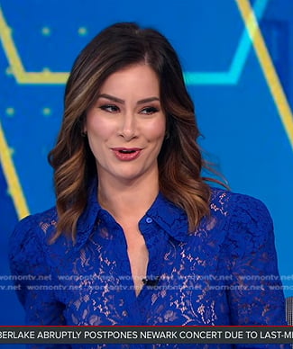 Rebecca’s blue lace blouse on Good Morning America