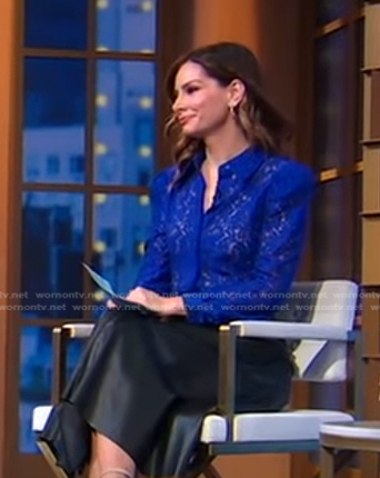 Rebecca’s blue lace blouse on Good Morning America