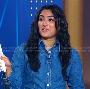 Reena Roy’s denim shirtdress on Good Morning America