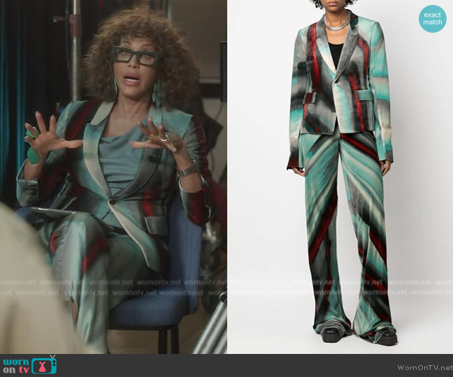 Rick Owens Pattern-Printed Tailored Blazer worn by Lisa Todd Wexley (Nicole Ari Parker) on And Just Like That
