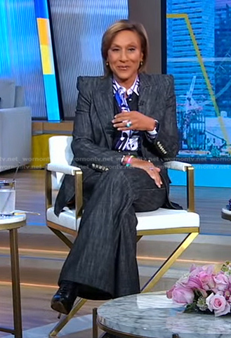 Robin’s dark grey pant suit on Good Morning America