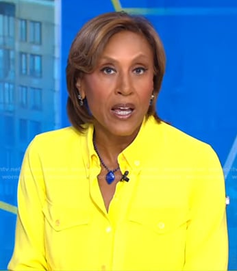 Robin’s yellow button down blouse on Good Morning America