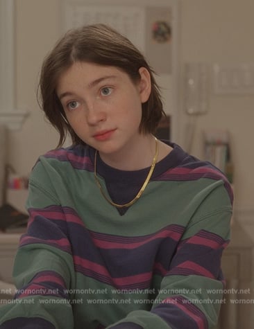 Rock’s blue stripe sweatshirt on And Just Like That