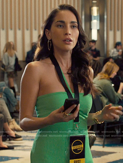 Ruby’s green halter dress on Based on a True Story