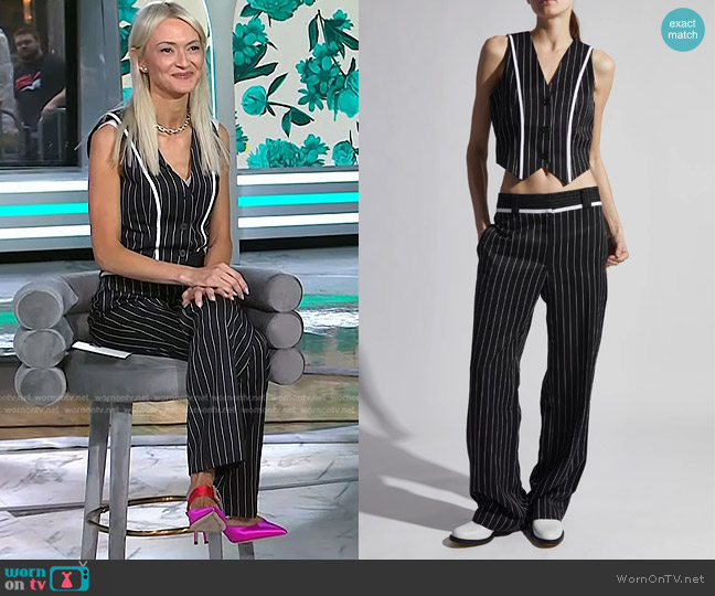 Saint Art New York Quinn Combo Pinstripe Waistcoat worn by Zanna Roberts Rassi on Today