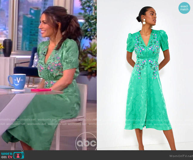 Saloni Kelly Green Lea Dress worn by Alyssa Farah Griffin on The View
