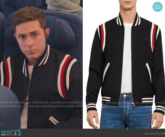 Sandro Teddy Band Varsity Jacket worn by (Jaren Lewison) on Never Have I Ever
