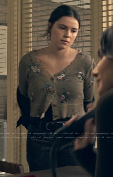 Sarah’s floral cardigan on Superman and Lois