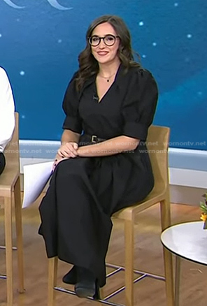 Savannah’s black puff sleeve midi dress on Today