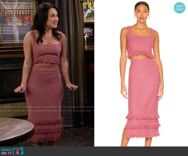 Saylor Augusta Top & Skirt Set in Mauve worn by Valentina (Francia Raisa) on How I Met Your Father
