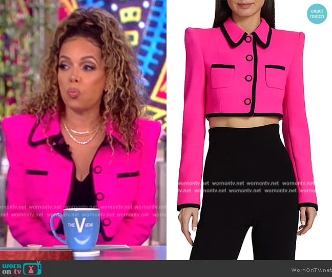 Sergio Hudson Cropped Frame Wool Jacket worn by Sunny Hostin on The View