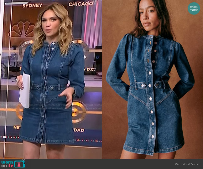 Sezane Alberta Dress worn by Ellison Barber on NBC News Daily