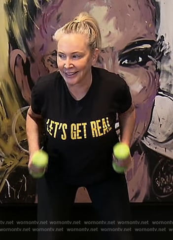 Shannon’s Lets get Real print tee on The Real Housewives of Orange County