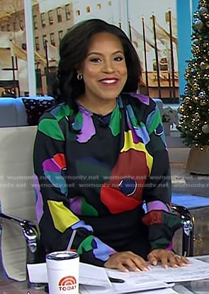 Sheinelle’s black floral blouse on Today