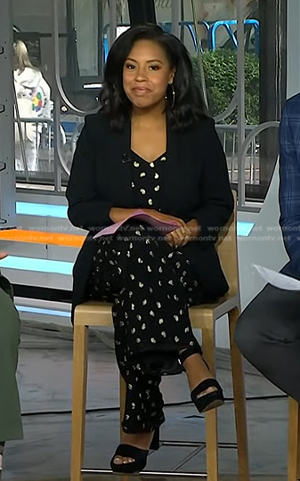 Sheinelle’s black metallic print jumpsuit on Today