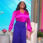 Sherri’s pink satin blouse and pants on Sherri