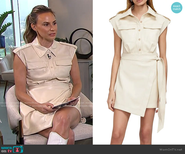 Simkhai Lourdes Faux Leather Utility Dress worn by Keltie Knight on E! News