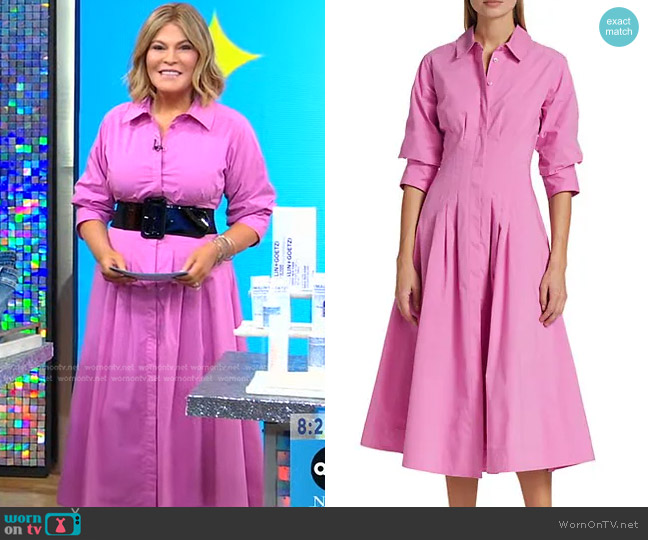 Simkhai Jazz Pin-Tucked Cotton Poplin Midi-Dress worn by Tory Johnson on Good Morning America