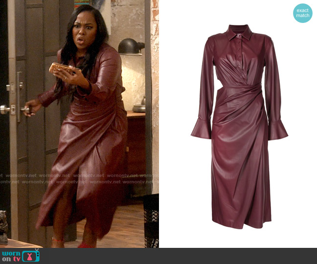 Simkhai Mara Faux Leather Dress worn by Harper (Laci Mosley) on iCarly