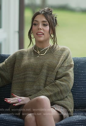 Sistine’s green marled sweater on The Family Stallone