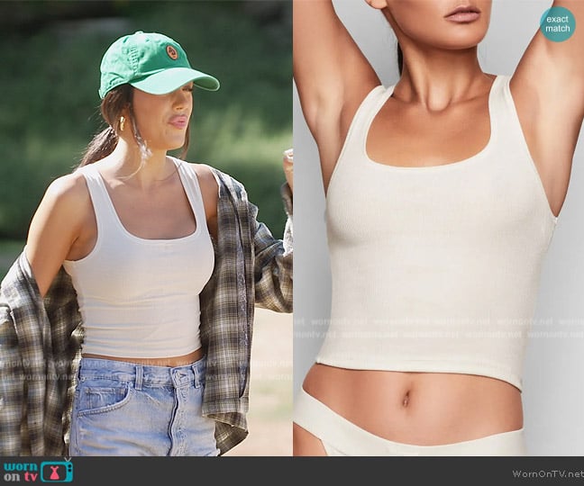 Skims Cotton Rib Tank worn by Sistine Stallone on The Family Stallone