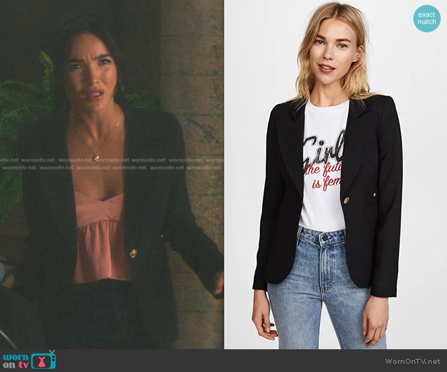 Smythe Duchess Blazer worn by Bess (Maddison Jaizani) on Nancy Drew