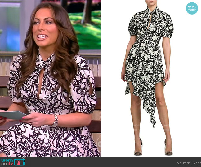 Stella McCartney Floral Silk High-Low Mini-Dress worn by Alyssa Farah Griffin on The View