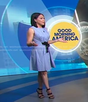 Stephanie’s blue tie waist dress on Good Morning America