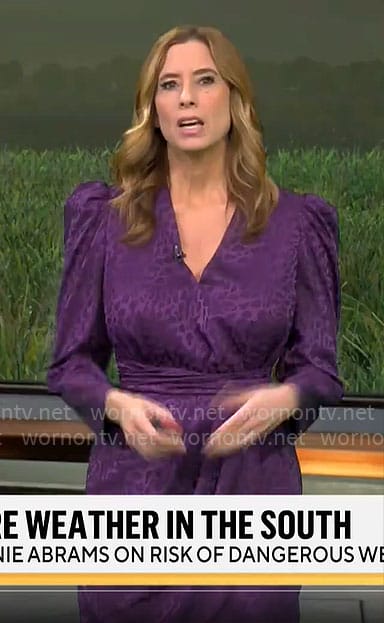Stephanie Abrams’s purple leopard dress on CBS Mornings