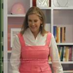 Stephanie Tsuru’s pink check peplum top and pants on Good Morning America