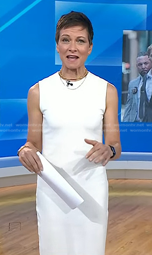 Stephanie’s white sleeveless sheath dress on Today