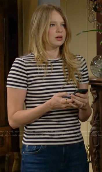 Summer’s striped top on The Young and the Restless