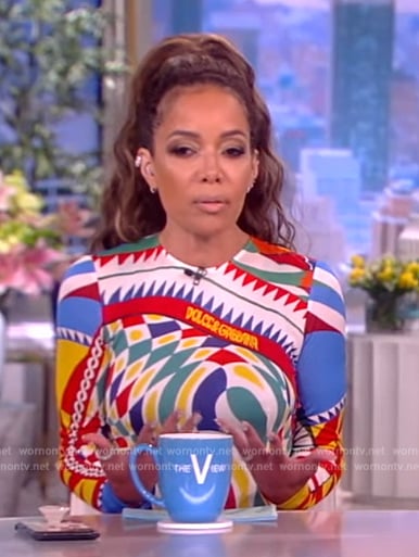 Sunny’s abstract print dress on The View