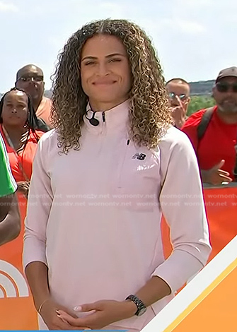 Sydney McLaughlin-Levrone’s pink quarter-zip logo top on Today