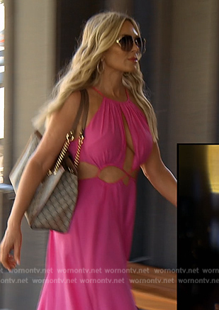 Tamra’s pink cutout dress on The Real Housewives of Orange County