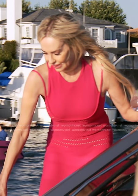 Taylor Armstrong’s pink pointelle knit dress on The Real Housewives of Orange County